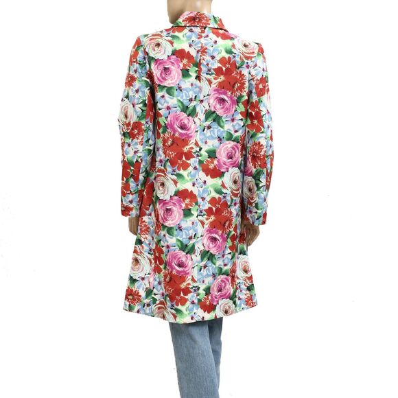 Frances Valentine Rose Garden Balmacaan Coat Jacket Printed Long Sleeve S 279915 - Picture 9 of 11